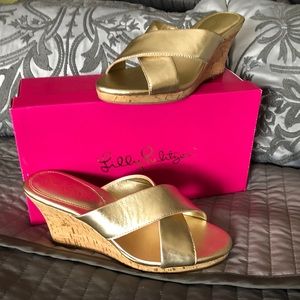 Lilly Pulitzer Selena Slide sandal gold